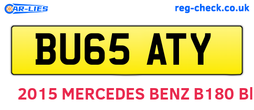 BU65ATY are the vehicle registration plates.