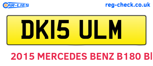 DK15ULM are the vehicle registration plates.