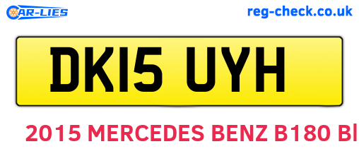 DK15UYH are the vehicle registration plates.