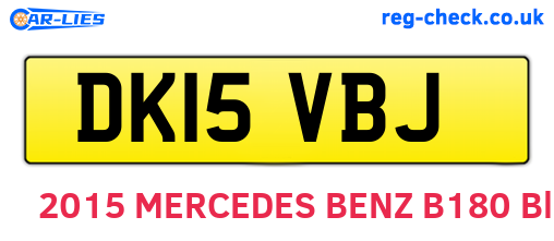 DK15VBJ are the vehicle registration plates.