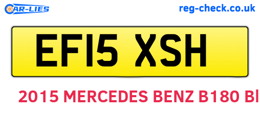 EF15XSH are the vehicle registration plates.