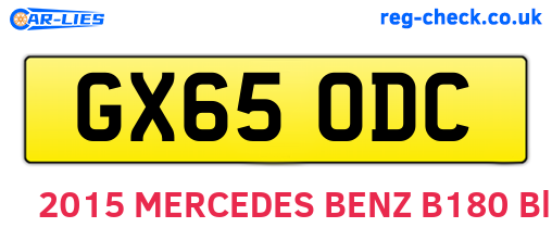 GX65ODC are the vehicle registration plates.