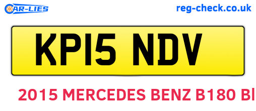 KP15NDV are the vehicle registration plates.
