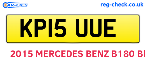 KP15UUE are the vehicle registration plates.