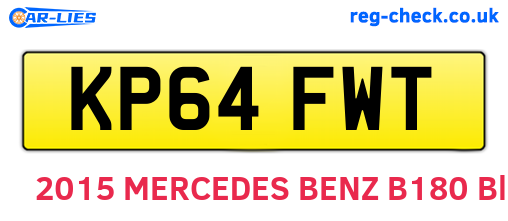 KP64FWT are the vehicle registration plates.