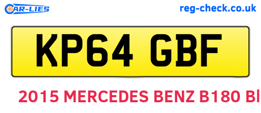KP64GBF are the vehicle registration plates.