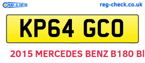 KP64GCO are the vehicle registration plates.