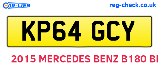KP64GCY are the vehicle registration plates.