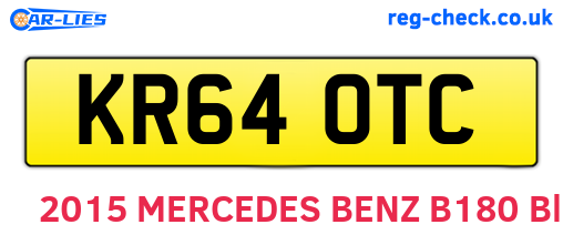 KR64OTC are the vehicle registration plates.