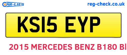 KS15EYP are the vehicle registration plates.