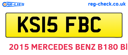 KS15FBC are the vehicle registration plates.