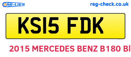 KS15FDK are the vehicle registration plates.