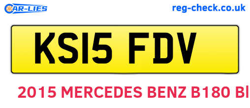 KS15FDV are the vehicle registration plates.