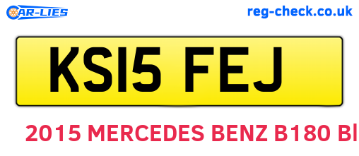 KS15FEJ are the vehicle registration plates.