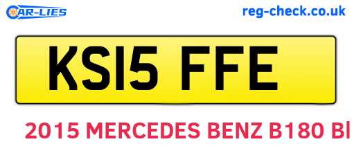 KS15FFE are the vehicle registration plates.