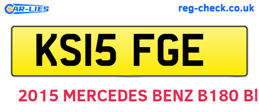 KS15FGE are the vehicle registration plates.