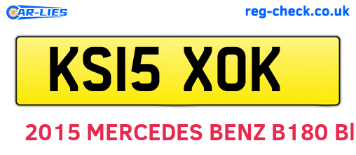 KS15XOK are the vehicle registration plates.