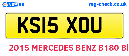 KS15XOU are the vehicle registration plates.