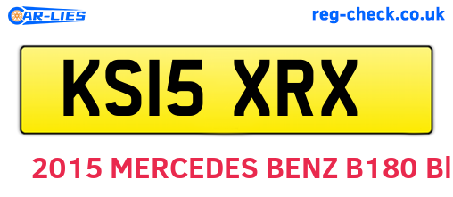 KS15XRX are the vehicle registration plates.
