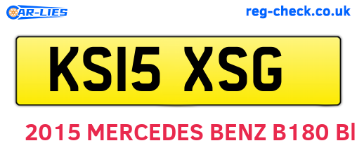 KS15XSG are the vehicle registration plates.