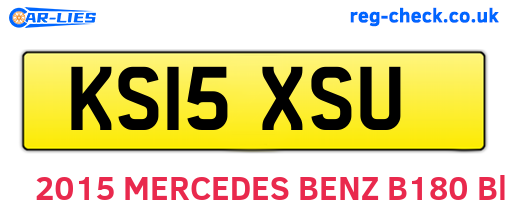 KS15XSU are the vehicle registration plates.