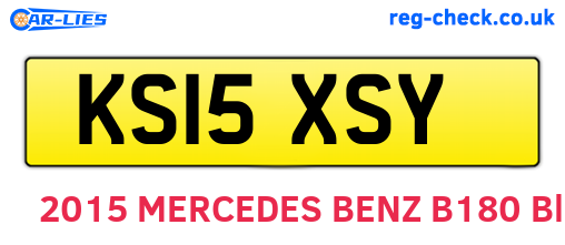 KS15XSY are the vehicle registration plates.