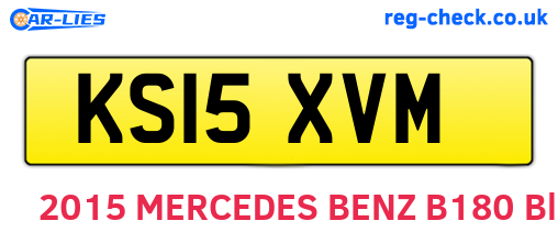 KS15XVM are the vehicle registration plates.