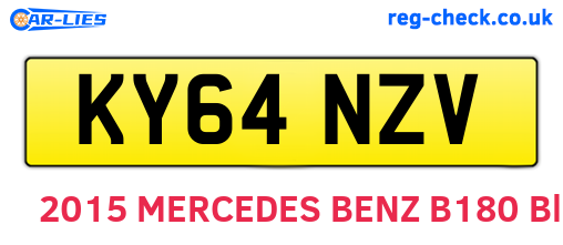 KY64NZV are the vehicle registration plates.