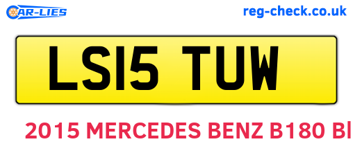 LS15TUW are the vehicle registration plates.