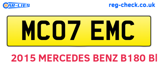 MC07EMC are the vehicle registration plates.