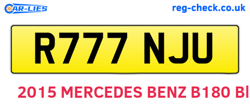 R777NJU are the vehicle registration plates.