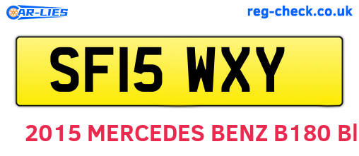 SF15WXY are the vehicle registration plates.
