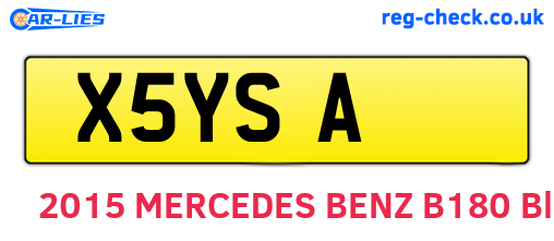 X5YSA are the vehicle registration plates.