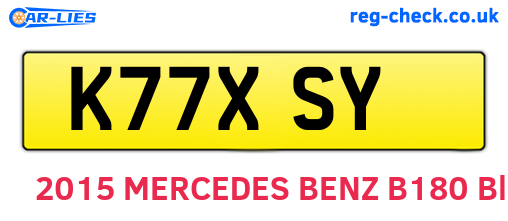 K77XSY are the vehicle registration plates.