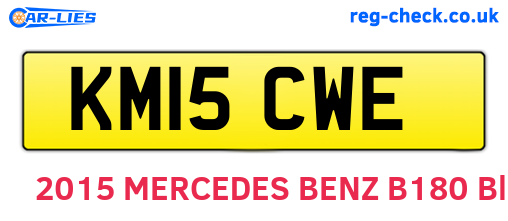KM15CWE are the vehicle registration plates.