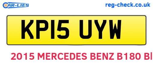 KP15UYW are the vehicle registration plates.