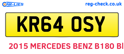 KR64OSY are the vehicle registration plates.