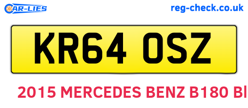 KR64OSZ are the vehicle registration plates.