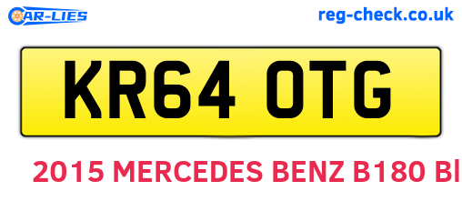 KR64OTG are the vehicle registration plates.