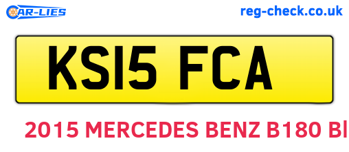 KS15FCA are the vehicle registration plates.