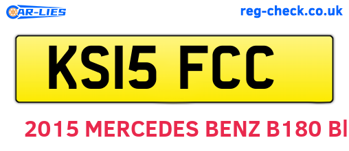KS15FCC are the vehicle registration plates.