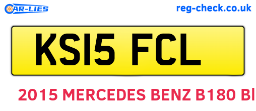KS15FCL are the vehicle registration plates.