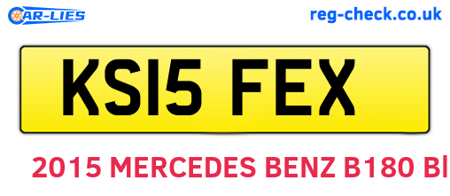 KS15FEX are the vehicle registration plates.