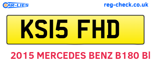 KS15FHD are the vehicle registration plates.