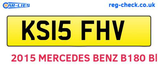 KS15FHV are the vehicle registration plates.