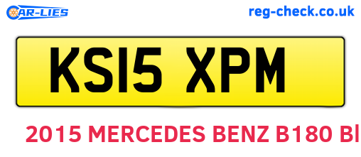 KS15XPM are the vehicle registration plates.