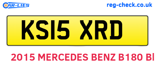 KS15XRD are the vehicle registration plates.