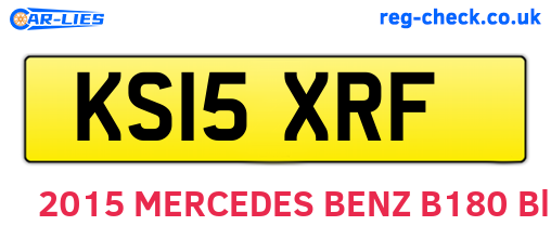 KS15XRF are the vehicle registration plates.
