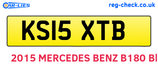 KS15XTB are the vehicle registration plates.