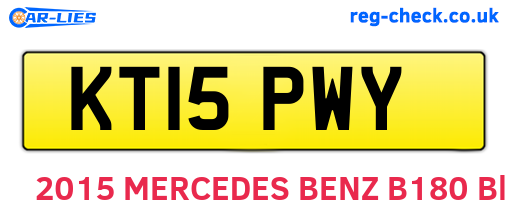 KT15PWY are the vehicle registration plates.